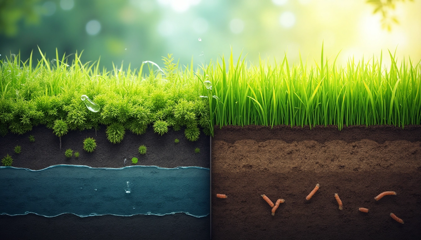 Mousse dans le gazon naturel en rouleaux : causes et solutions naturelles